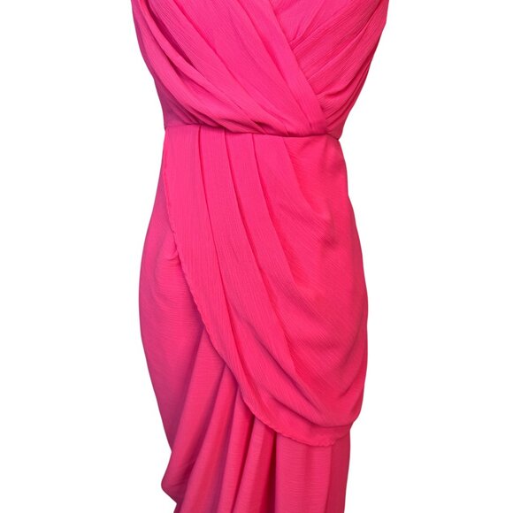 NWT Do+Be Small Hot Pink Sleeveless Ruched Draped Maxi Dress Polyester Lined - Picture 6 of 14